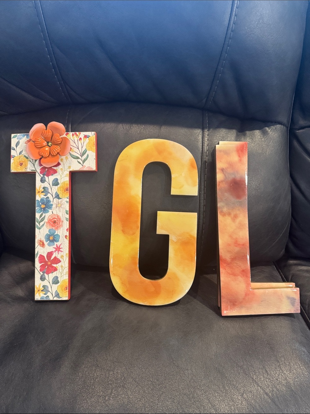 Decorative block letters! 4 left!. $5 each!! Brand new!